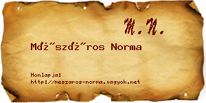 Mészáros Norma névjegykártya